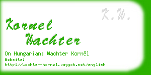 kornel wachter business card
